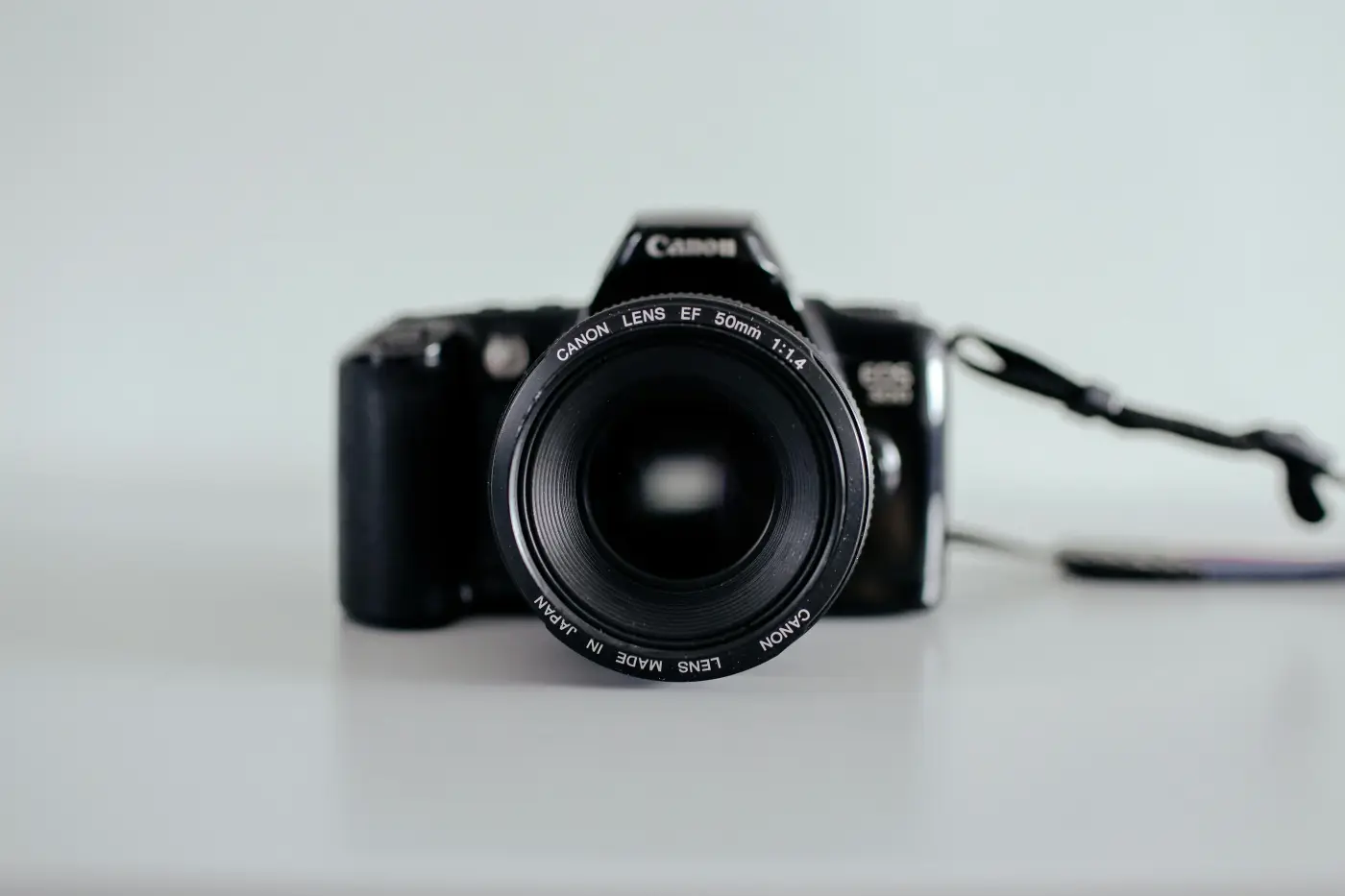 Camera on a clean backdrop
